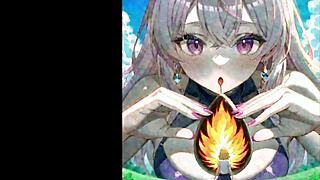 信じられないほど背が高くて巨大なこの巨人女がアニメで感じる