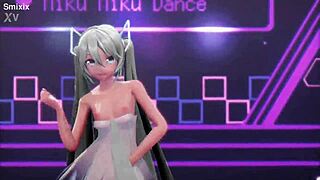 Hatsune Miku'nun Soyunma Dansı Karanlık Gece Planı Hentai