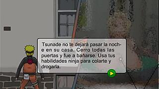 嘿Tsunade，想给我展示那个狂野性爱动作在西班牙本子吗？