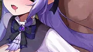 Video 351 viser creampie sæd dryppende fra fitte etter kuk-animasjon i anime