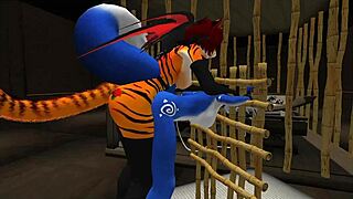 Голубая лисица получает жесткий трах в латексной установке