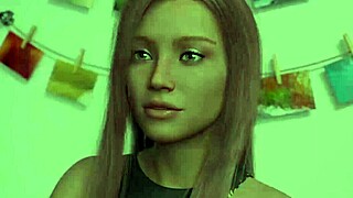 Zaobljena rdečelaska deli preteklost v 3D porniču