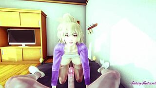 My Hero Academia Futanari 3D z Mitsuki, pihanje in pačanje s prsmi v kostumih