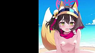 イズナ在这个激烈的动漫序列中担任主角，与大胆角色互动