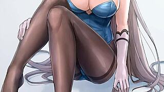 O bog, Karin in Asuna lovita tistega belega zajčka v Sword Art Online z velikimi joškami kostumi! 🐰🔥