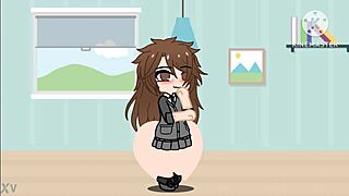 Había esta joven de 18+ con culo enorme, charlando en Gacha Club, bailando seductoramente para que vea la multitud.