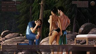 Шлюха жена трахается перед куколдом мужем! Живу с искушением 3D аниме игра