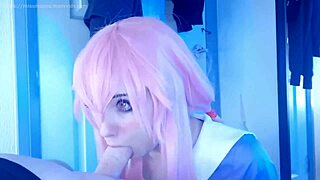 This yandere girl casually delivers a rough blowjob then bounces her big ass wildly