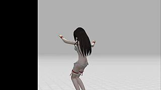 Schattig anime meisje doet verleidelijke striptease in Naruto-geïnspireerde hentai manga animatie