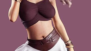 Piger i detaljerede 3D animationssekvenser