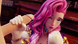 Seraphine 在所有3D卡通動漫傳奇吹簫套裝中吸吮！多麼狂野的旅程！