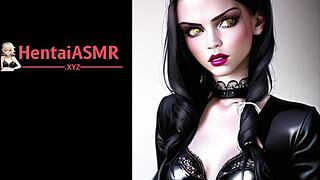 Tahle hentai gotická kurva šeptá erotické ASMR řádky ve svém emo stylu