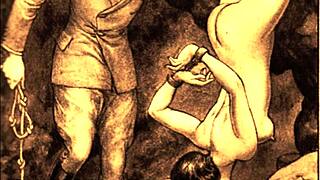 Raziskovanje intrige vintage retro risb