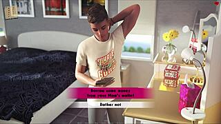 Vaimo ja äitipuoli osallistuvat höyryisiin peliaktiviteetteihin anime-vaimo ja äitipuoli rooleissa useissa kohtauksissa