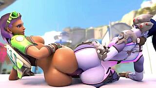 ווידומקר SFM HMV עם מרסי ו-D.Va בפעולה אנימה אוברווטש