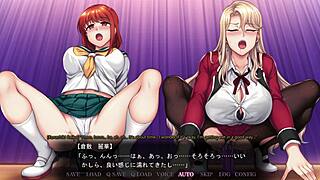 在结局，夏美和丽香体验催眠秘密课程，假阳具骑乘在服装里