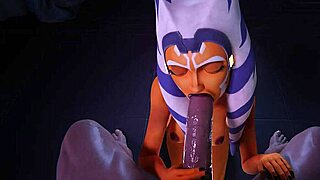 Pojď sem, Ahsoka Tano, dej mi ten POV blowjob s cum swallow ve Star Wars hentai!