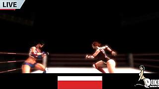 Åh mand, j-jeg bliver domineret som en pro wrestler diva af denne hårde pik luchador i store patter wrestling sex catfight...