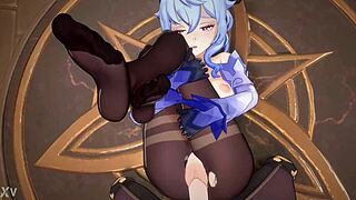 În Genshin Impact, Ganyu își deschide sânii mari pentru împunsături misionare necenzurate în animația hentai 3d.
