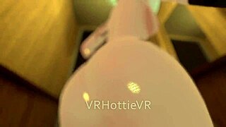 Горячая миниатюрная 18+ даёт танец на коленях в стрингах на улице в общественном туалете VRChat