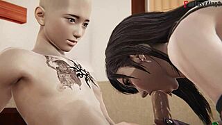 嘿，Tifa Lockhart在Sheer上的3D最终幻想漫画章节中给予惊喜口交