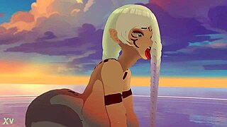 Animasi petunjuk kongkek pussy dengan kote dalam adegan anime hentai Dominain Expancion.