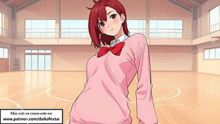 स्लेव फेमडॉम गेम बीडीएसएम ऐनिमे हेंटाई ब्लीच स्टाइल में बोल्ड जर्क ऑफ इंस्ट्रक्शंस देता है, मोमो बॉल्स को हार्ड हिट कर रही है