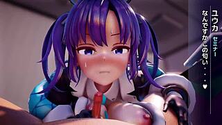 în această animație 3d rule 34, yuuka hayase timpurie își prezintă chiloții proaspăt scoși ca dar