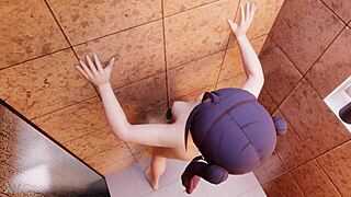 我呃... Mona在浴室用那个史莱姆假阳具自慰