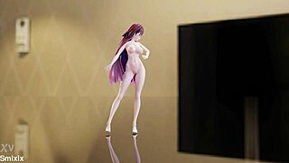 Raiden Mei nahý tanec v Honkai Impact s brýlemi je horký! 🔥