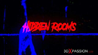 性感金发大奶被铐住和扼喉，她的剃光屁股被黑色巨屌极端猛插狂野会话