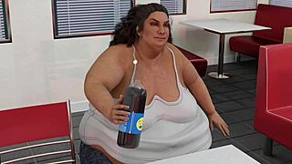 Уау, гледай как Ния Джакс се дебелее в тази борба 3D анимация с BBW пръдни.