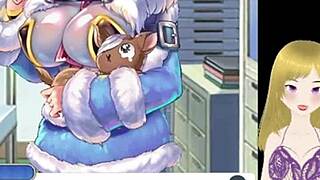 فتاة أنمي تُدلك صدرها الكبير وترضع