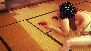 흥분한 의붓여동생이 친구랑 큰 자지 공유해!