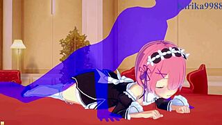 Re Zeroのラムとレムの激しいセックスで巨乳中出しの情熱を感じる