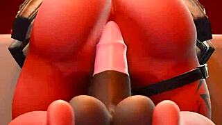 Desdemona din Fortnite ia futut anal în timp ce călărește dildo cu jucării în acțiune sălbatică. Geme în sesiunea intensă de călărie.