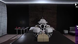 섹시한 옷 입은 섹시한 암소 년 박아