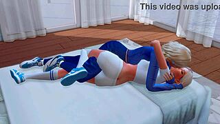 Futanari maćeha organizuje tvrdo analno jebanje za heteroseksualnu pastorčicu u Sims hentai animaciji