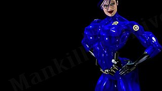 Modrá ocel kontrastuje s svalnatou zralou babí v Konosuba 3D anime zadku a prsům akci na dlouhé paži zákona