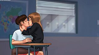 Stepsis ujeta pri masturbaciji z ogromnim dildom v pički v Summertime Saga