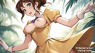 Jane Porter iz Tarzana v Disney porn hentai Rule 34 zbirki NSFW golih stripov AI generiranih