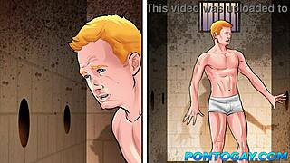 خلف القضبان، يصطفون لنيك الشقي الأشقر المبتدئ