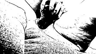 おばあちゃんのディルドで濡れたマンコを楽しむアニメカートゥーン 😏