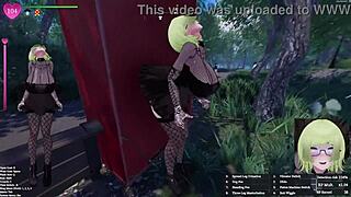 Sekrety ekspozycji goth dziewczyny z zielonymi włosami uprawiającej seks w parku