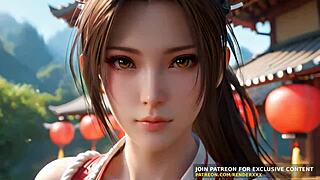 Mai Shiranui Face Blowjob Deepthroat Față Cum în 3D DOA Hentai