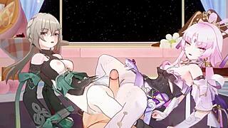 혼카이 스타 레일 케일루스와 푸 쉬안이 헨타이 3D 애니 씬에서 노골적인 섹스