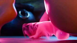 Zarte perverse Babe an ihre Grenzen gebracht von Zwilling-Zauber-Dildos in 3D-Sexanimation 2025, oh wow!!