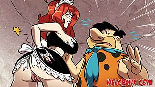 Die heiße Braut als Dienstmädchen in Flintstones Cartoon Porn ficken. Dienstmädchen-Outfit Kontrast!