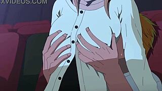 Chainsaw Man секс в киното с свирка, bondage и крем пай в хентай анимация!