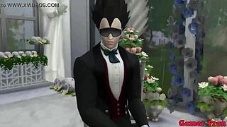 Bulmas äktenskap episod 2 - vacker nygift hustru på bröllopet, erotiska bilder framför kukold maken, knullad av gammal gubbe, netorare hentai